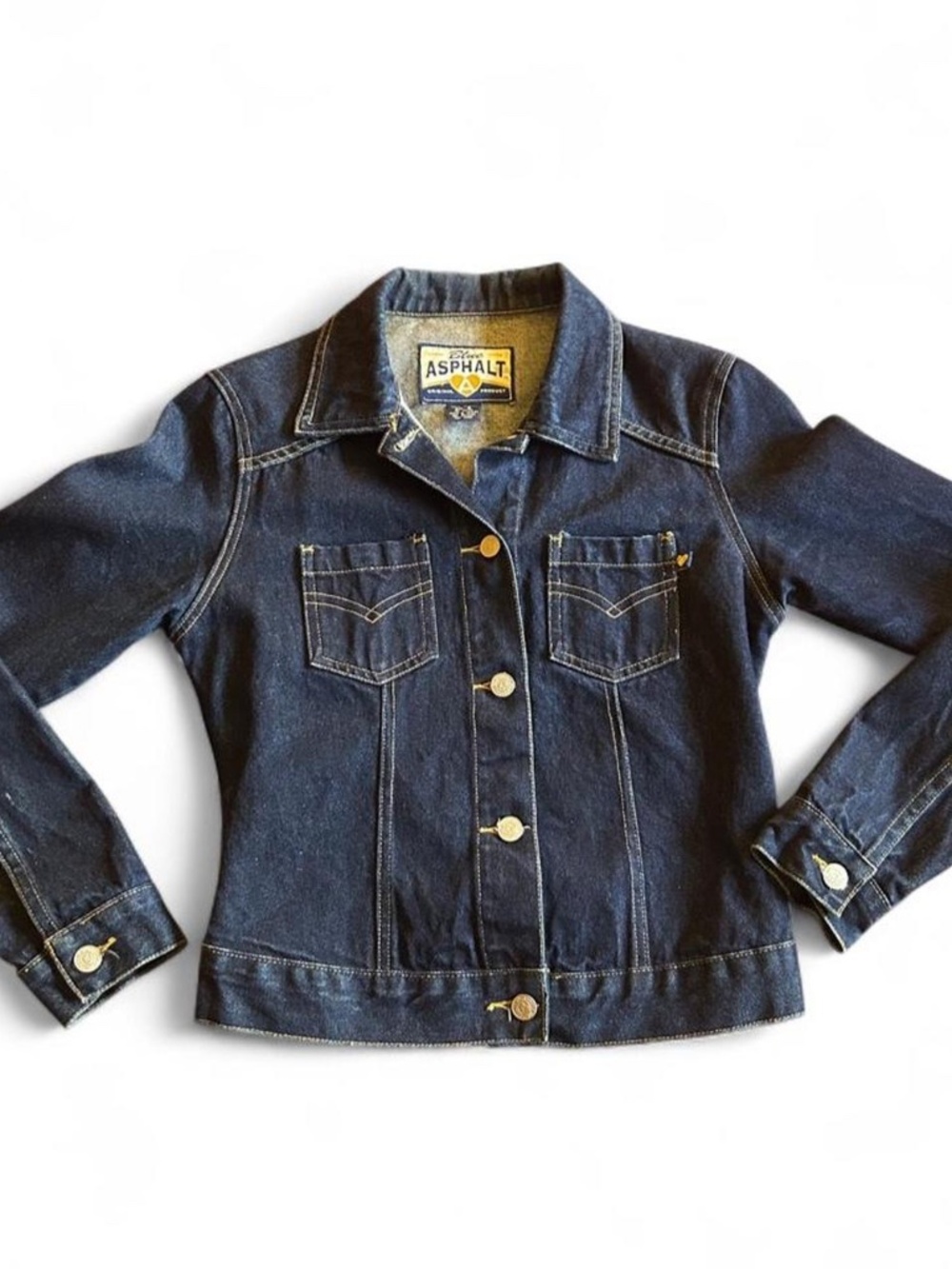 Blue Asphalt Dark Wash Western Denim Jacket Women's Size Small Button Front